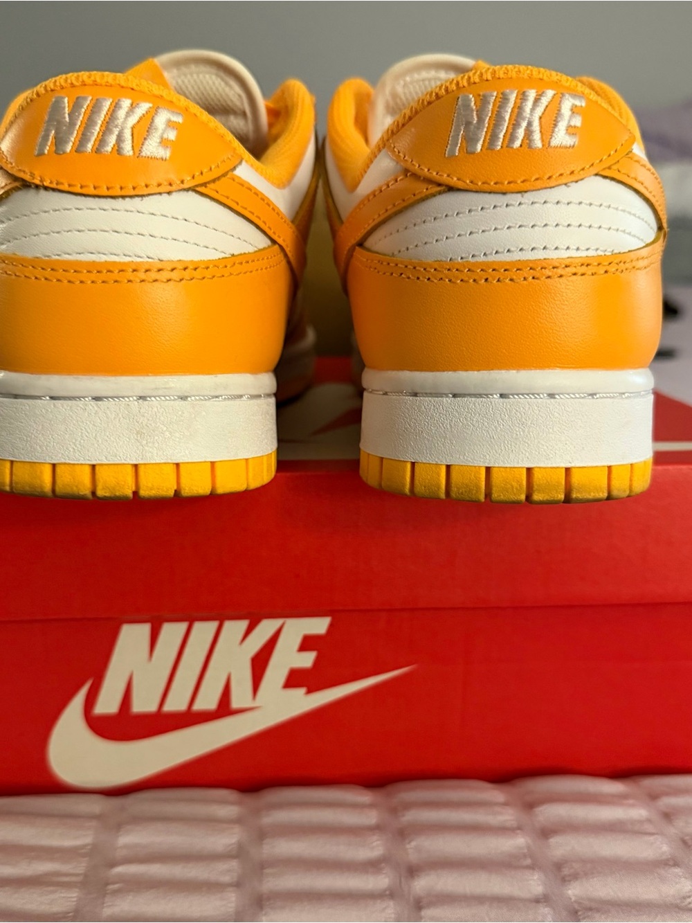 Nike Women's Orange and White Low-Top Sneakers - Picture 6 of 6